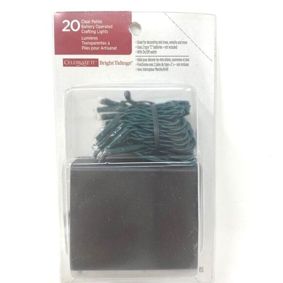 Celebrate It 20 Clear Battery Operated Crafting Lights Mini Trees Wreaths Decor - Picture 1 of 6
